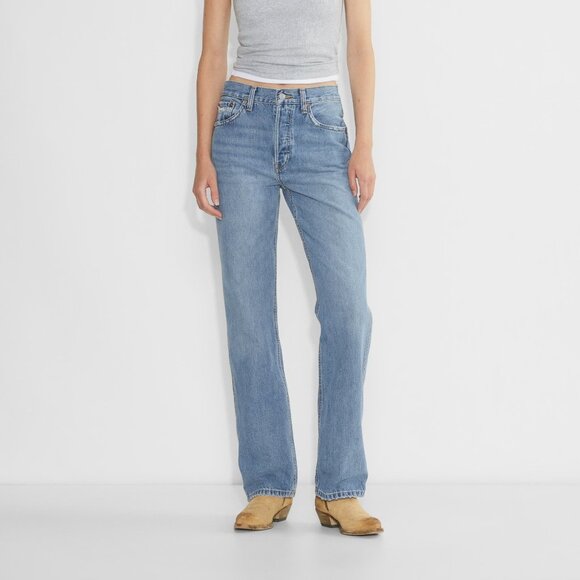 Re/Done Blue 90's High Rise Loose Straight Leg Jeans Size 25 - Picture 1 of 8